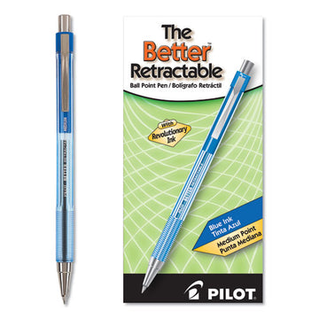 Pilot® Better Ballpoint Pen, Retractable, Medium 1 Mm, Blue Ink, Translucent Blue Barrel, Dozen freeshipping - TVN Wholesale